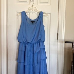 Elegant Blue Layered Midi Dress